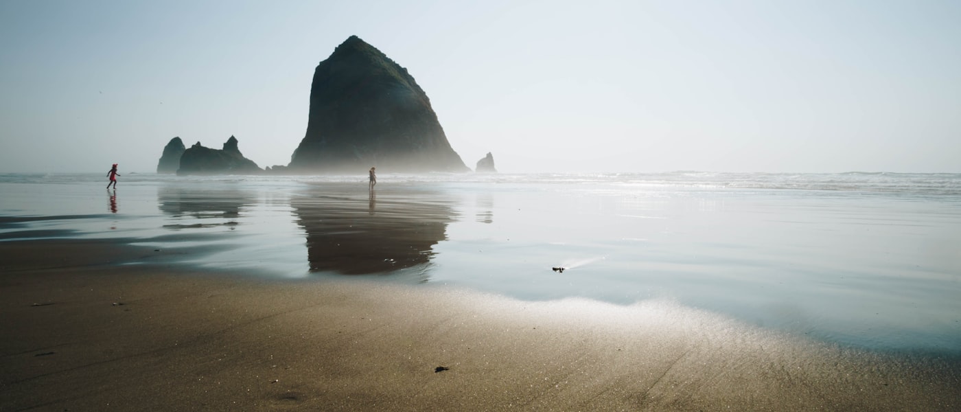 Rocky sea stacks on the Oregon coast near Coos Bay