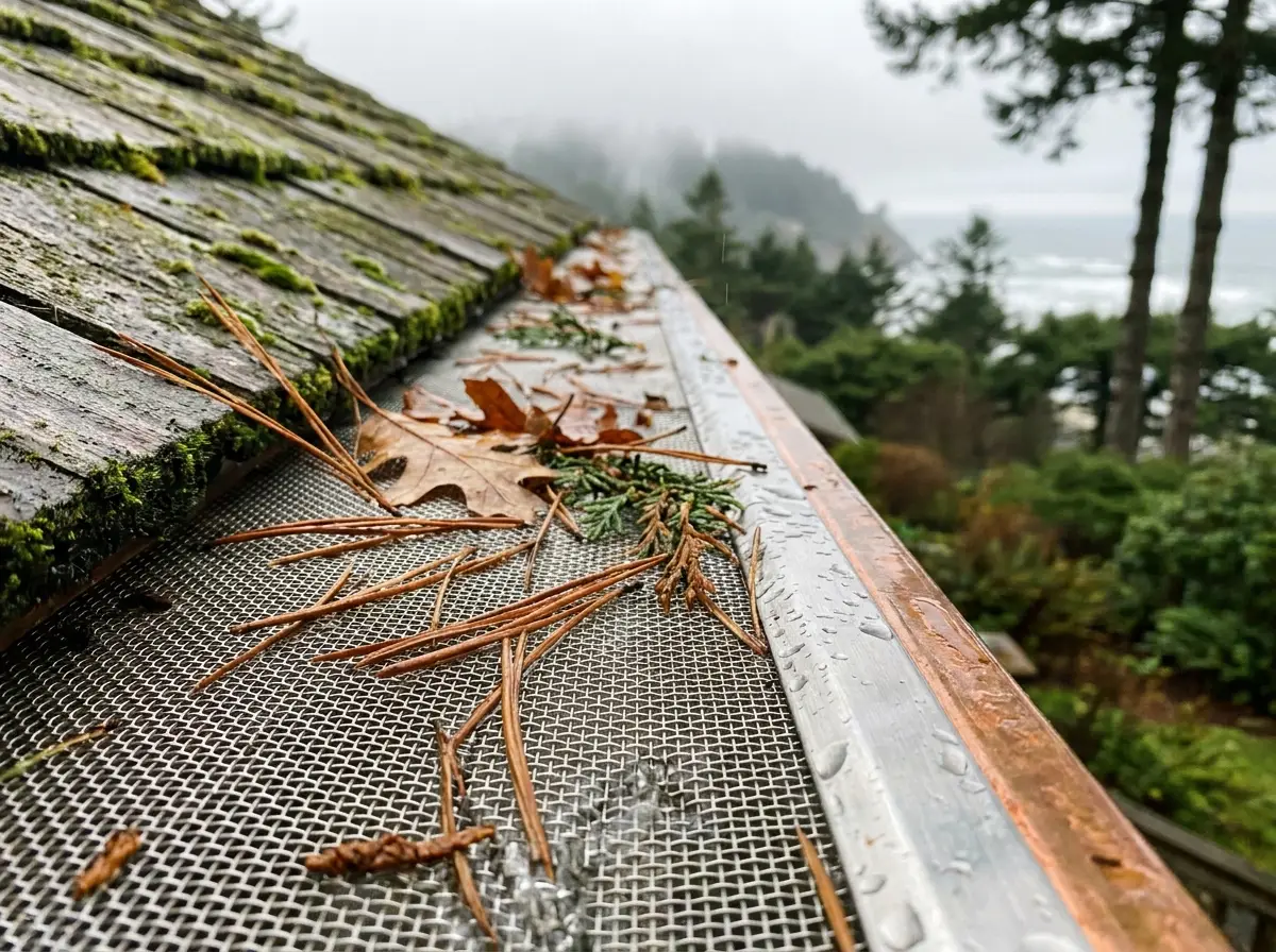 Micro-mesh gutter guard system installed on Oregon home