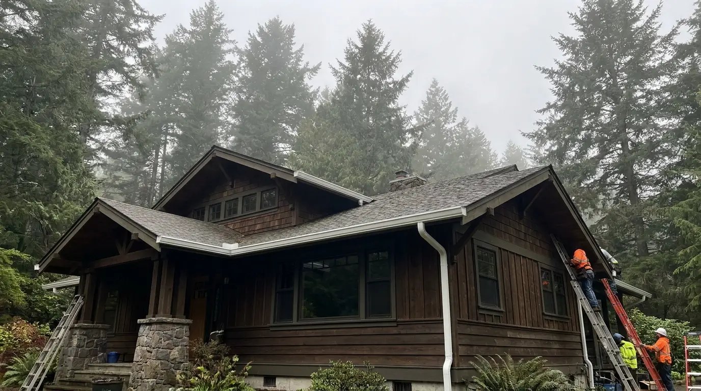 Professional seamless gutter installation